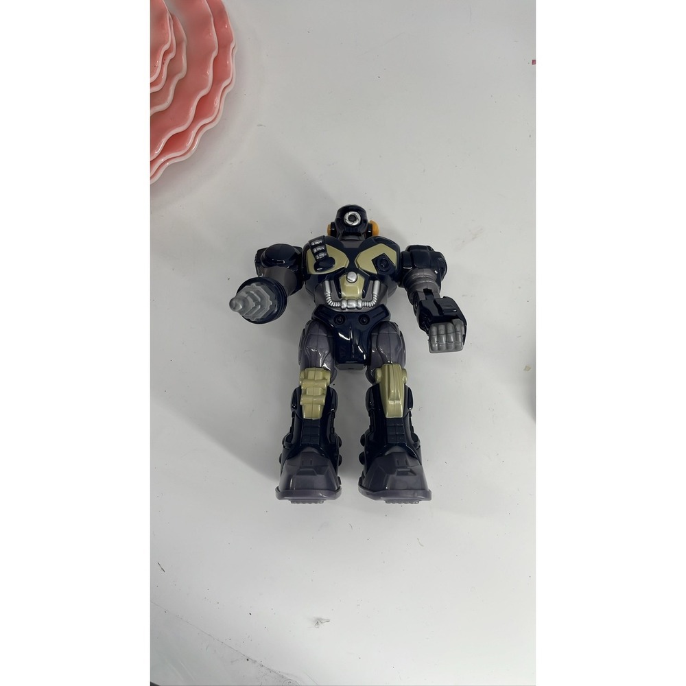 Hap-P-Kid M.A.R.S. 7" Walking Robot Blue Gold Drill‎ Hand Toy untested